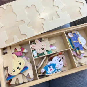 Obdržený dřevěný puzzle set na převlékání od zákazníka M***a.