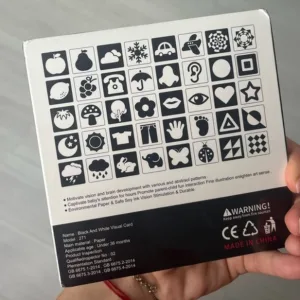 Obdržené černobílé kontrastní vizuální karty od zákazníka T***e.