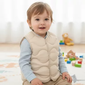 Stylová bavlněná vesta – teplá bezrukávová bunda pro děti