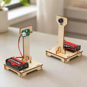 DIY dřevěný model infračerveného alarmu – vědecký experiment, STEM hračka